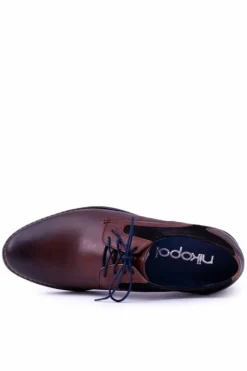Półbuty Casual></noscript>Boto Nikopol Brązowe Skórzane Męskie Półbuty Zinedine