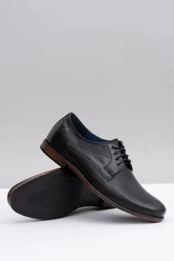 Półbuty Casual>Boto Nikopol Czarne Skórzane Męskie Półbuty James