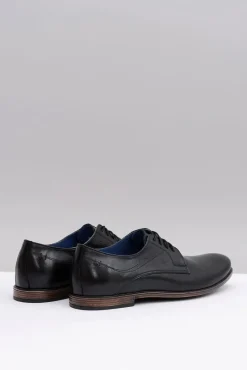 Półbuty Casual></noscript>Boto Nikopol Czarne Skórzane Męskie Półbuty James