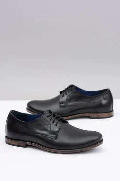 Półbuty Casual></noscript>Boto Nikopol Czarne Skórzane Męskie Półbuty James