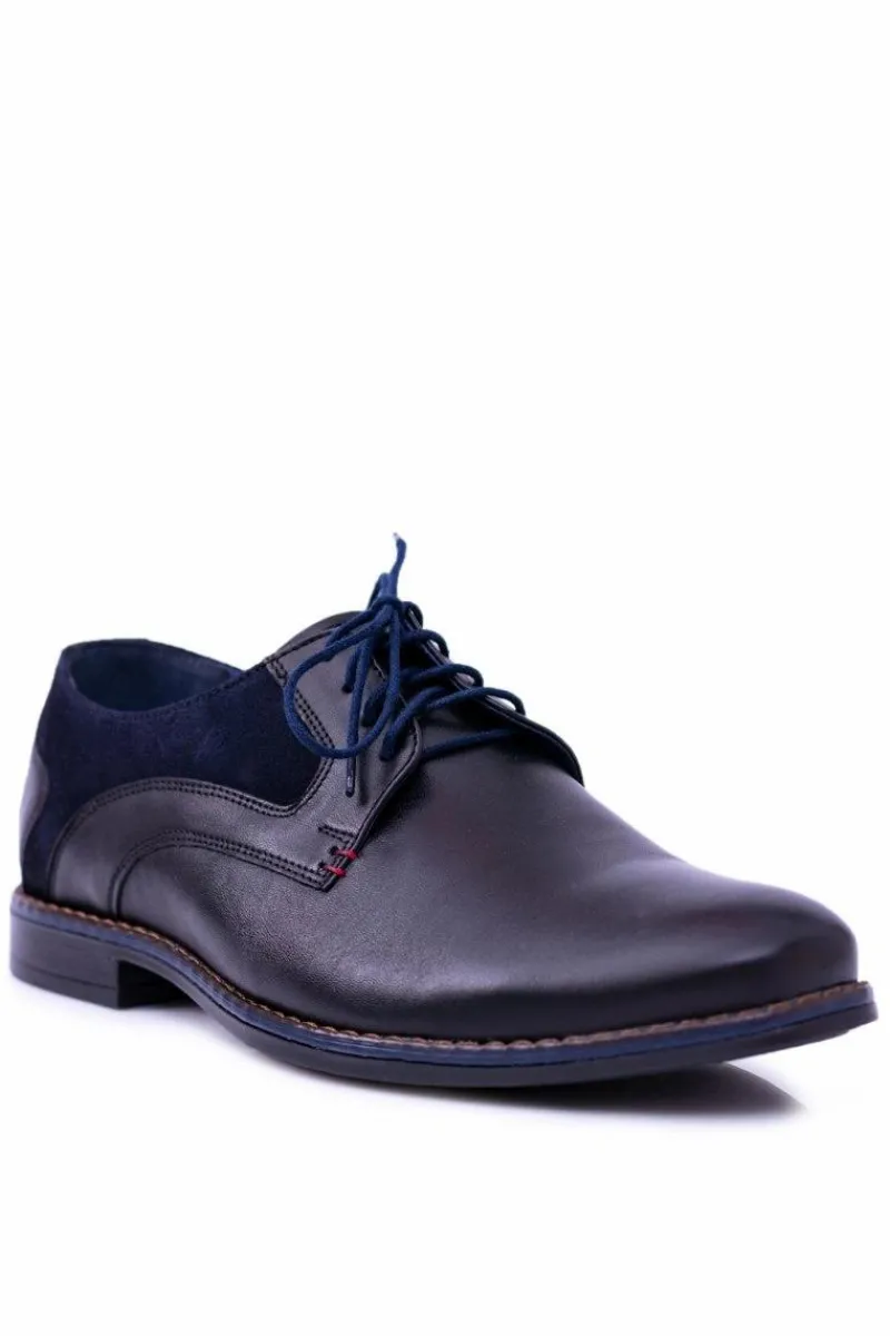 Online Nikopol Czarne Skórzane Męskie Półbuty Zinedine Męskie Półbuty Casual