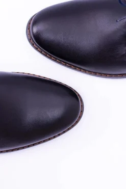 Online Nikopol Czarne Skórzane Męskie Półbuty Zinedine Męskie Półbuty Casual