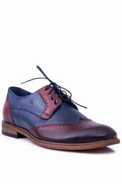 Boto Nikopol Granatowe Skórzane Męskie Eleganckie Półbuty Mortes