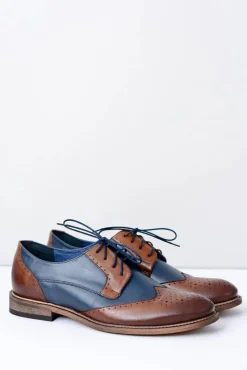 Boto Nikopol Granatowe Skórzane Męskie Eleganckie Półbuty Mortes