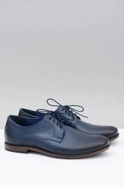 Discount Boto Nikopol Granatowe Skórzane Męskie Półbuty James