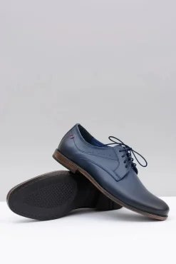 Discount Boto Nikopol Granatowe Skórzane Męskie Półbuty James