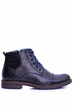 Online Boto Nikopol Skórzane Botki Męskie Czarne Buty Ford