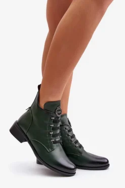 Online Boto Niskie Botki Ocieplane Na Zamek Z Ozdobą Zielone Nevalia Zielony