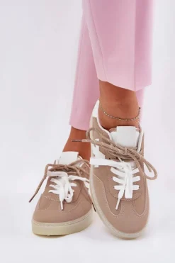 Clearance Boto Niskie Buty Sportowe Damskie Beżowe Zelevelis Beżowy