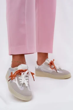 Sneakersy Damskie>Boto Niskie Buty Sportowe Damskie Srebrne Zelevelis Srebrny