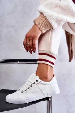 Trampki Damskie Big Star|Trampki Damskie Niskie>Big Star Shoes Niskie Damskie Materiałowe Trampki Big Star KK274003 Białe