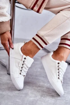 Trampki Damskie Big Star|Trampki Damskie Niskie></noscript>Big Star Shoes Niskie Damskie Materiałowe Trampki Big Star KK274003 Białe