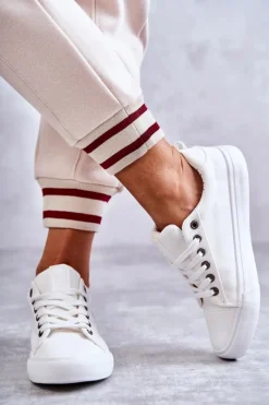 Trampki Damskie Big Star|Trampki Damskie Niskie></noscript>Big Star Shoes Niskie Damskie Materiałowe Trampki Big Star KK274003 Białe