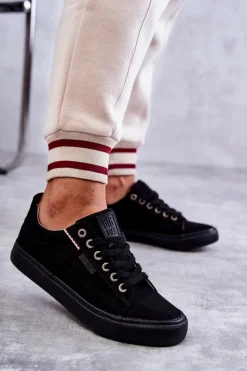 Sale Niskie Damskie Materiałowe Trampki Big Star KK274004 Czarne Damskie Trampki Damskie Big Star|Trampki Damskie Niskie