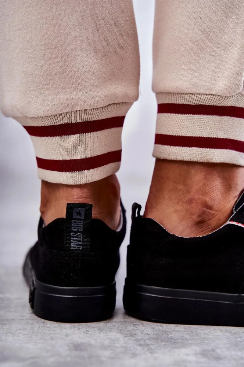 Sale Niskie Damskie Materiałowe Trampki Big Star KK274004 Czarne Damskie Trampki Damskie Big Star|Trampki Damskie Niskie