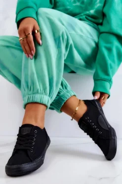 Trampki Damskie Big Star|Trampki Damskie Niskie>Big Star Shoes Niskie Damskie Tenisówki Big Star JJ274066 Czarne