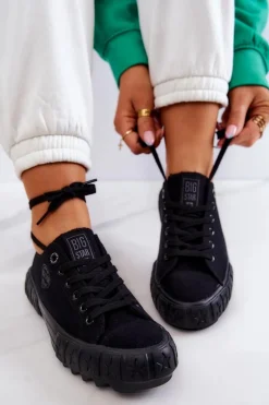 Trampki Damskie Big Star|Trampki Damskie Niskie></noscript>Big Star Shoes Niskie Damskie Tenisówki Big Star JJ274066 Czarne