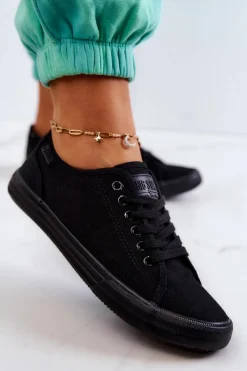 Trampki Damskie Big Star|Trampki Damskie Niskie></noscript>Big Star Shoes Niskie Damskie Tenisówki Big Star JJ274066 Czarne