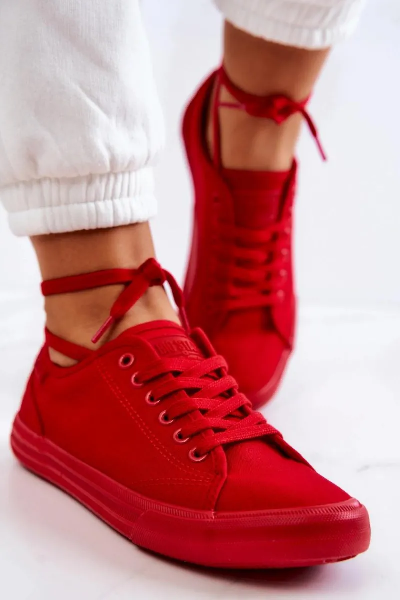 Sale Big Star Shoes Niskie Damskie Tenisówki Big Star JJ274068 Czerwone