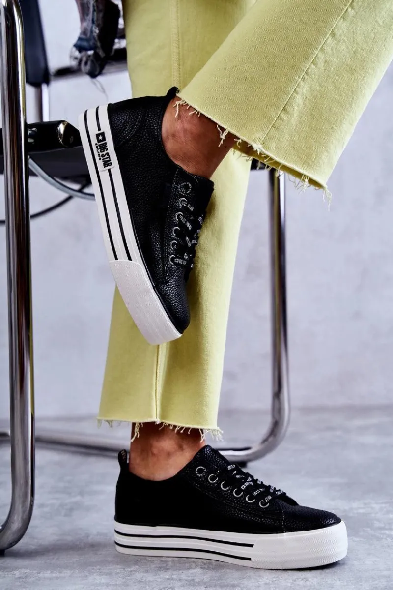 Sale Big Star Shoes Niskie Damskie Trampki Big Star KK274015 Czarne