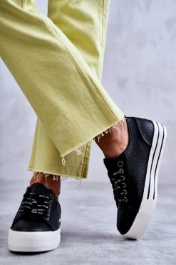 Sale Big Star Shoes Niskie Damskie Trampki Big Star KK274015 Czarne