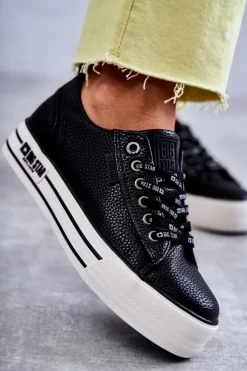 Sale Big Star Shoes Niskie Damskie Trampki Big Star KK274015 Czarne