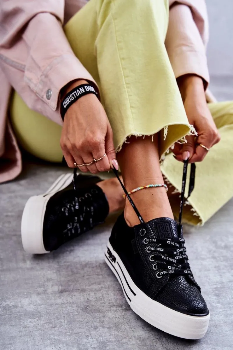 Sale Big Star Shoes Niskie Damskie Trampki Big Star KK274015 Czarne