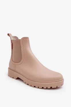 New Niskie Kalosze Damskie Beżowe Birella Damskie Kalosze Damskie