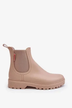 New Niskie Kalosze Damskie Beżowe Birella Damskie Kalosze Damskie