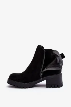 Hot Boto Niskie Klasyczne Zamszowe Botki Sztyblety Czarne Lalyllis