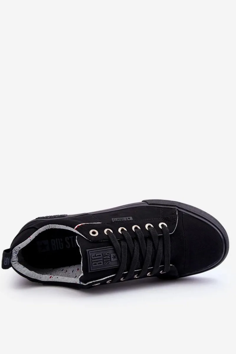 Outlet Niskie Męskie Materiałowe Trampki Big Star KK174002 Czarne Męskie Trampki Męskie Big Star|Trampki Niskie