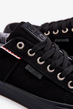 Outlet Niskie Męskie Materiałowe Trampki Big Star KK174002 Czarne Męskie Trampki Męskie Big Star|Trampki Niskie
