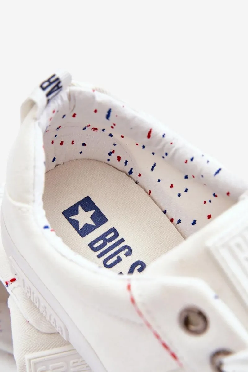 Trampki Męskie Big Star|Trampki Niskie>Big Star Shoes Niskie Męskie Materiałowe Trampki Big Star KK174001 Białe Biały