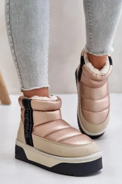 Best Niskie Śniegowce Na Grubej Podeszwie DFSH371010 Beżowe Damskie Śniegowce Damskie