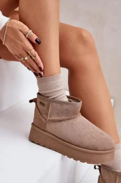 Best Big Star Shoes Niskie Śniegowce Na Platformie Big Star OO274A100 Beżowe Beżowy