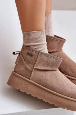 Best Big Star Shoes Niskie Śniegowce Na Platformie Big Star OO274A100 Beżowe Beżowy