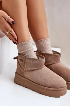 Best Big Star Shoes Niskie Śniegowce Na Platformie Big Star OO274A100 Beżowe Beżowy