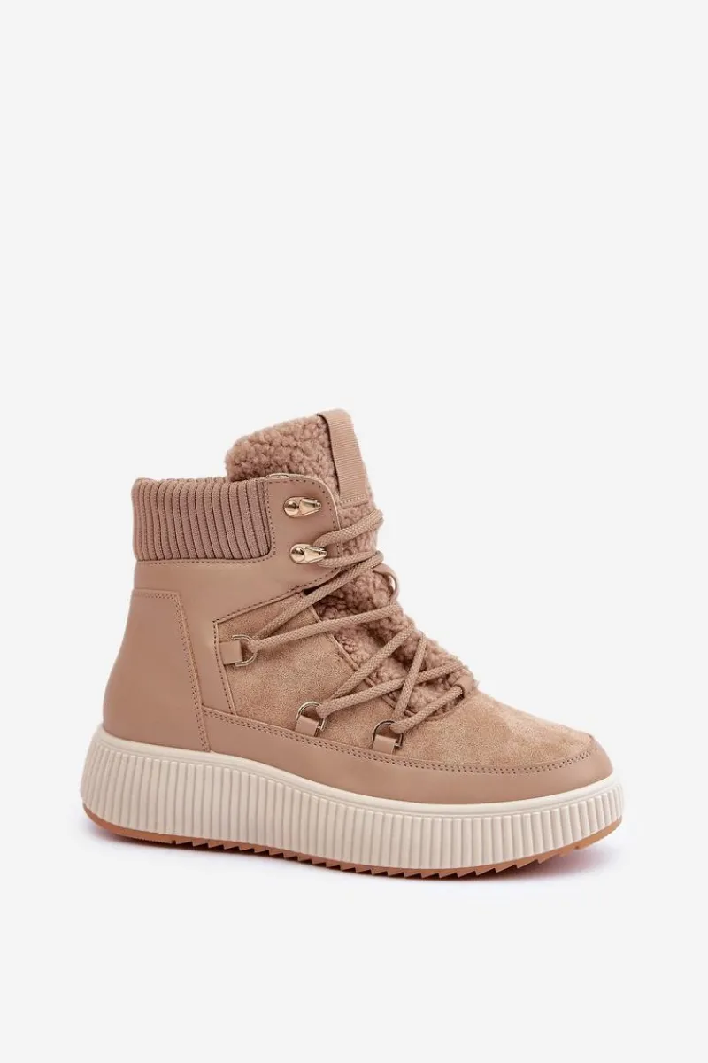 Śniegowce Damskie>Boto Niskie Śniegowce Na Platformie Brązowe Naliora