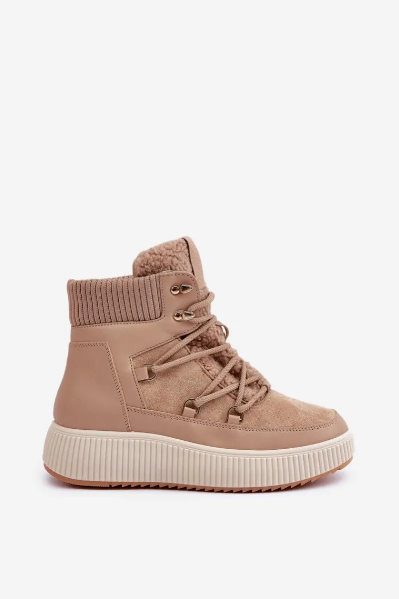 Śniegowce Damskie>Boto Niskie Śniegowce Na Platformie Brązowe Naliora