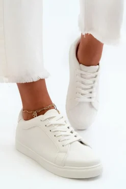 Trampki Damskie Niskie|Sneakersy Damskie>Evento Niskie Sneakersy Buty Sportowe Damskie Z Eko Skóry Białe Diunna