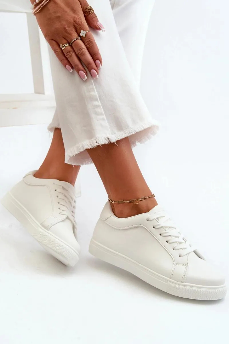 Trampki Damskie Niskie|Sneakersy Damskie>Evento Niskie Sneakersy Buty Sportowe Damskie Z Eko Skóry Białe Diunna