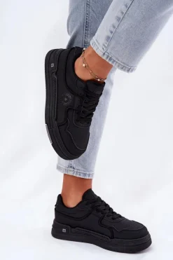 Best Big Star Shoes Niskie Sneakersy Damskie Big Star RR274A311 HI-POLY SYSTEM Czarne Czarny