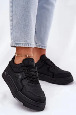 Best Big Star Shoes Niskie Sneakersy Damskie Big Star RR274A311 HI-POLY SYSTEM Czarne Czarny