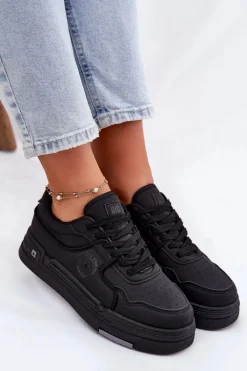 Best Big Star Shoes Niskie Sneakersy Damskie Big Star RR274A311 HI-POLY SYSTEM Czarne Czarny