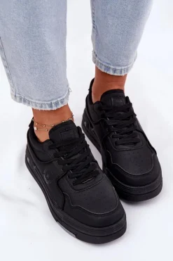 Best Big Star Shoes Niskie Sneakersy Damskie Big Star RR274A311 HI-POLY SYSTEM Czarne Czarny