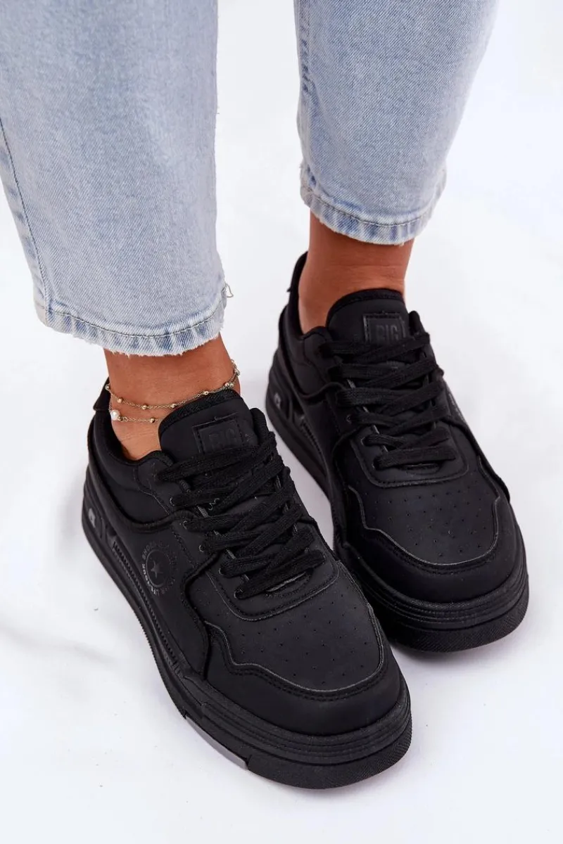 Best Big Star Shoes Niskie Sneakersy Damskie Big Star RR274A311 HI-POLY SYSTEM Czarne Czarny