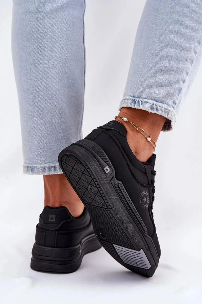 Best Big Star Shoes Niskie Sneakersy Damskie Big Star RR274A311 HI-POLY SYSTEM Czarne Czarny