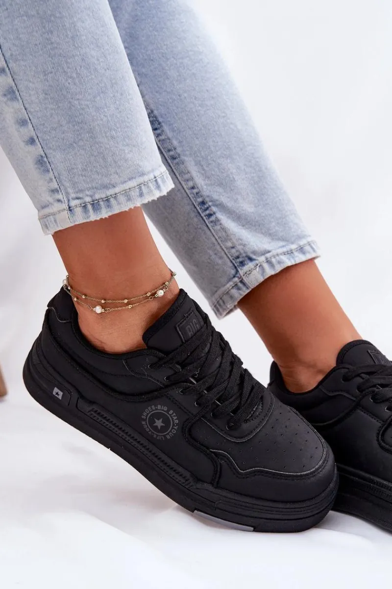 Best Big Star Shoes Niskie Sneakersy Damskie Big Star RR274A311 HI-POLY SYSTEM Czarne Czarny