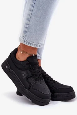 Best Big Star Shoes Niskie Sneakersy Damskie Big Star RR274A311 HI-POLY SYSTEM Czarne Czarny