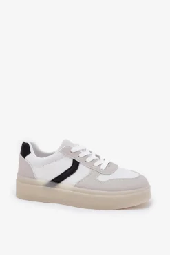 Discount Evento Niskie Sneakersy Damskie Na Platformie Białe Telmira Biały